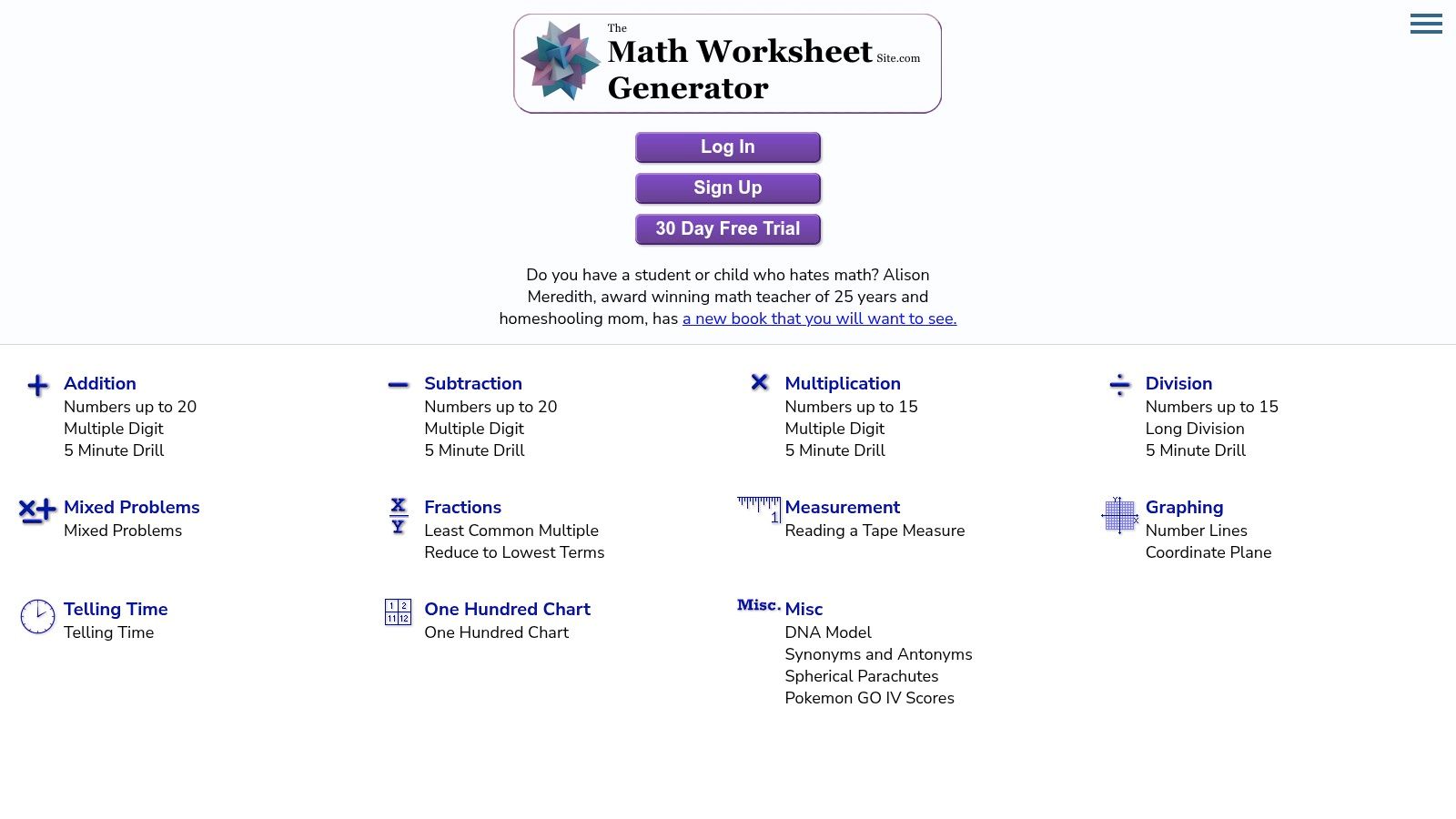 The Math Worksheet Site
