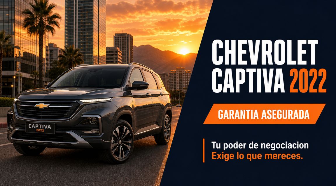 Una camioneta Chevrolet Captiva 2022 gris estacionada con un fondo de ciudad durante la puesta del sol.