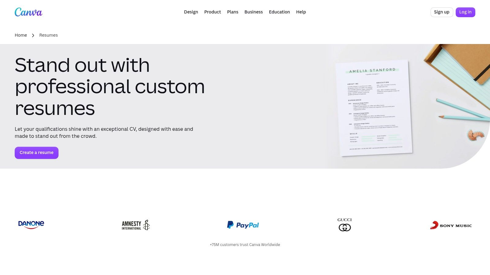 Canva (Resume builder and templates)