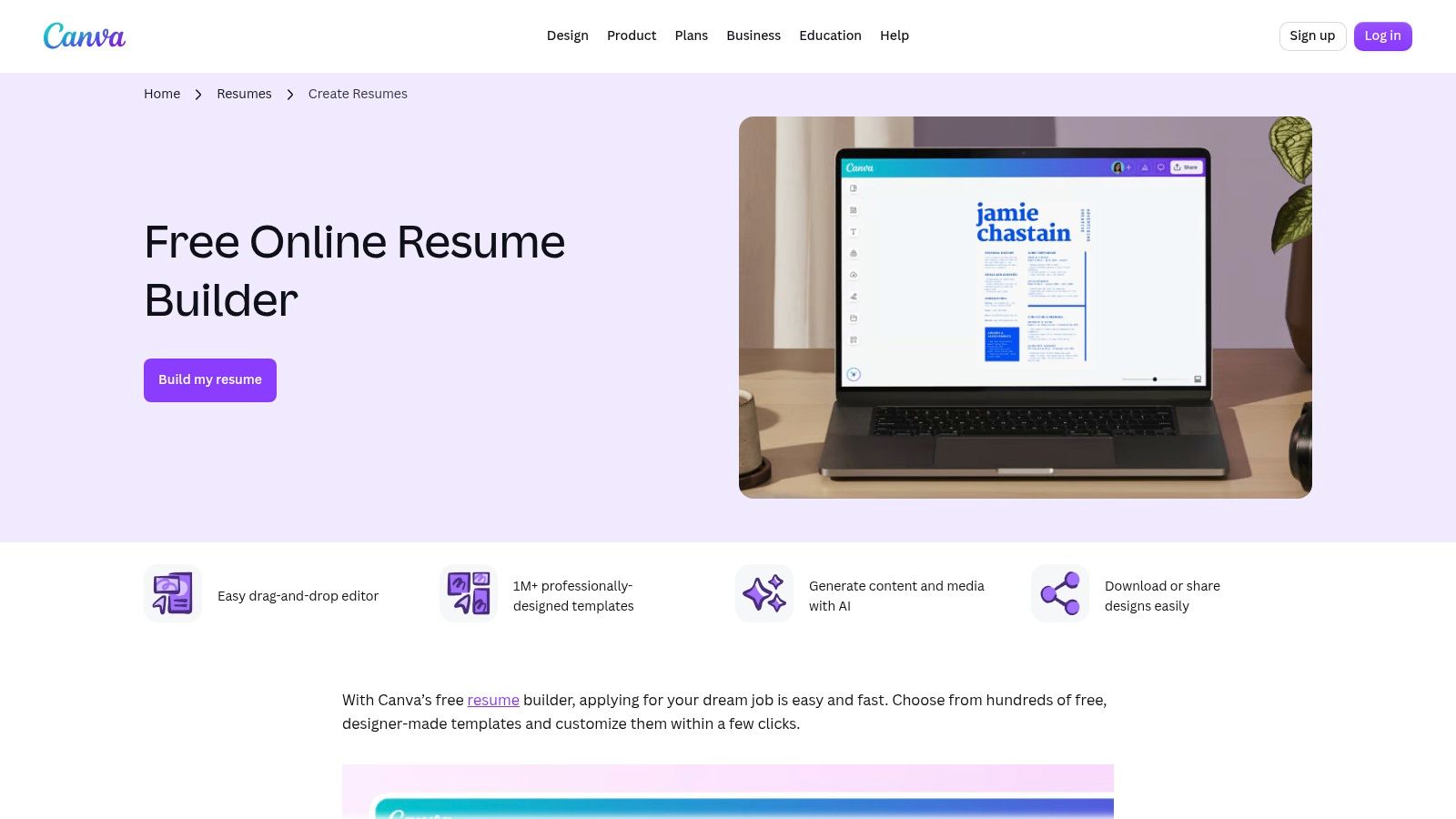 Canva Resume Builder