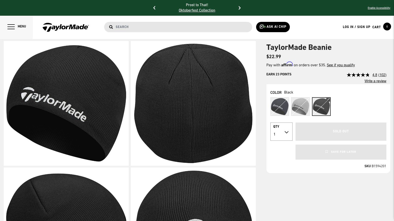 TaylorMade Reversible Beanie