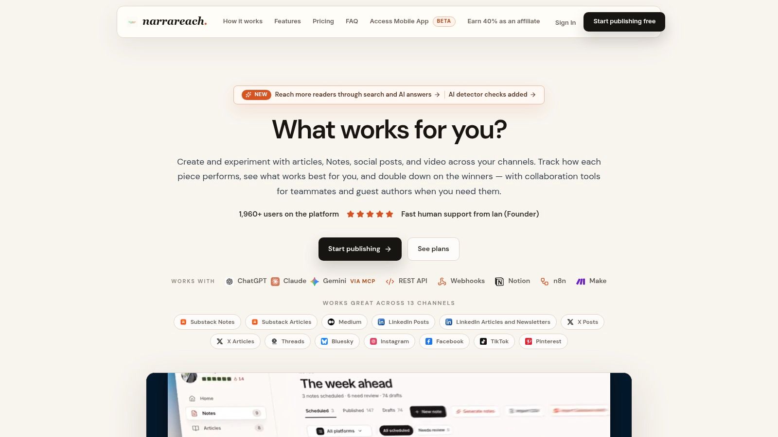 Screenshot from https://www.narrareach.com