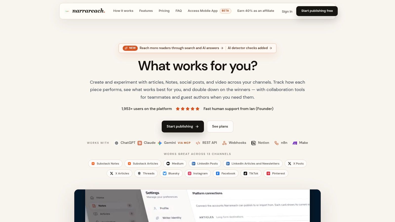Screenshot from https://www.narrareach.com