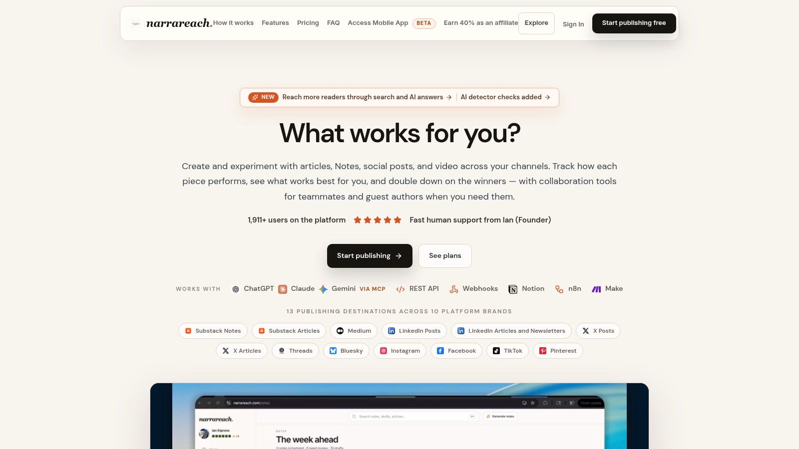 Screenshot from https://www.narrareach.com