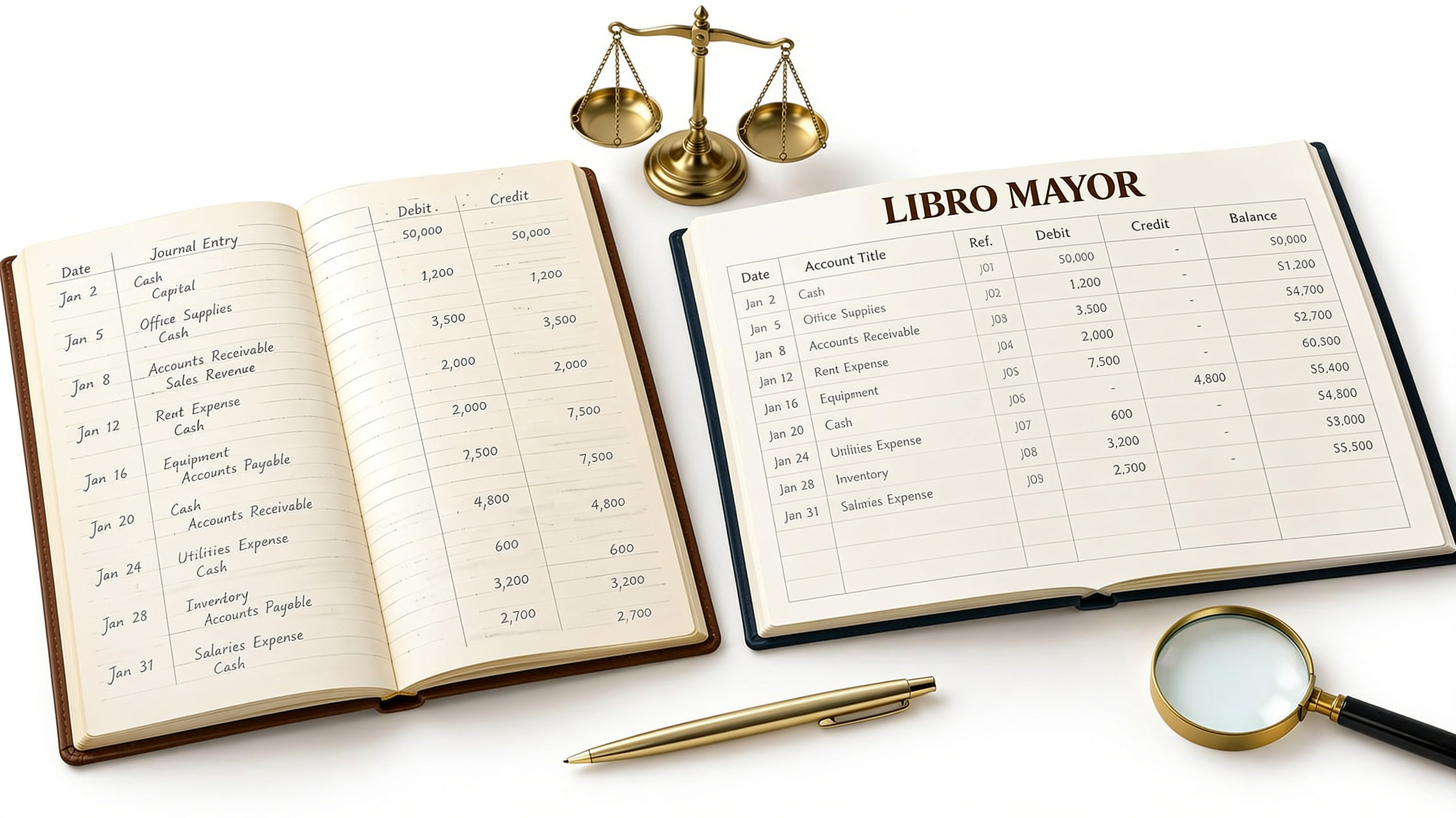 Libro diario y libro mayor diferencias clave explicadas