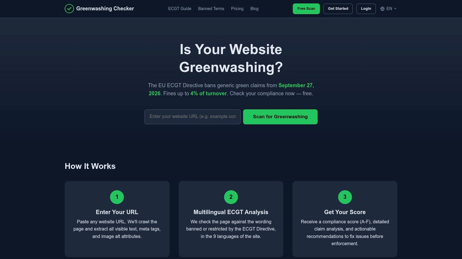 Greenwashing Checker ECGT Compliance Scanner