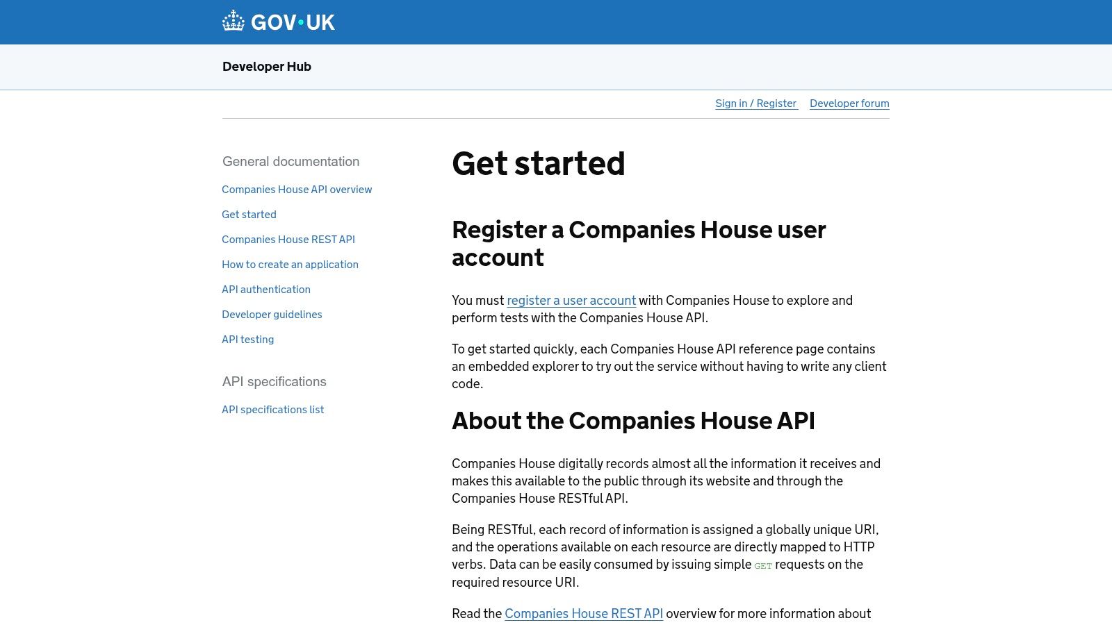 UK Companies House Public Data API