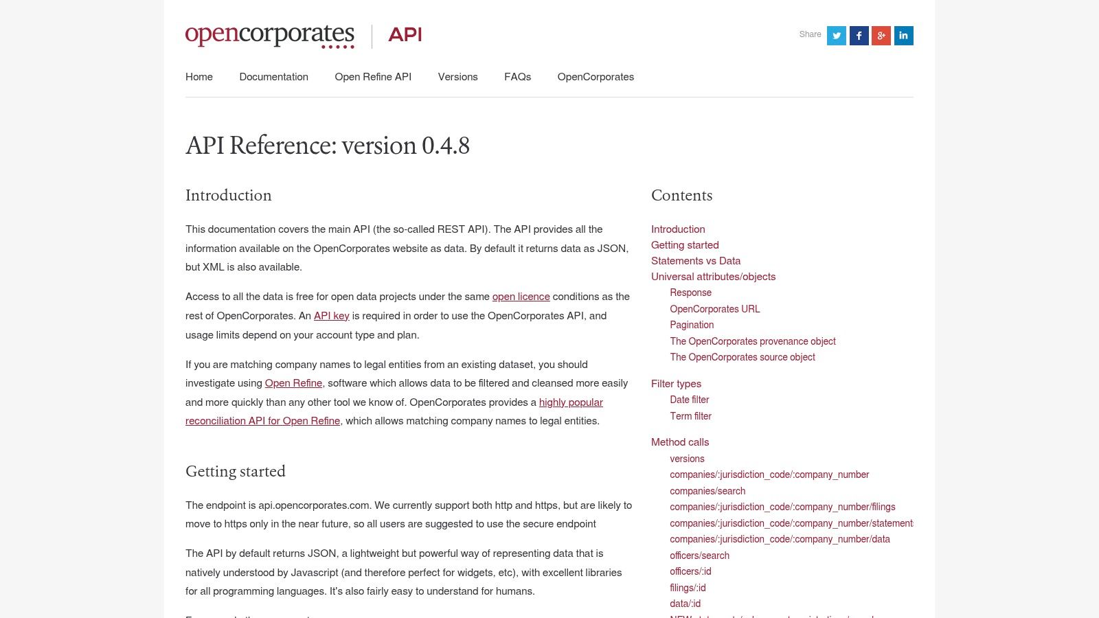 OpenCorporates API