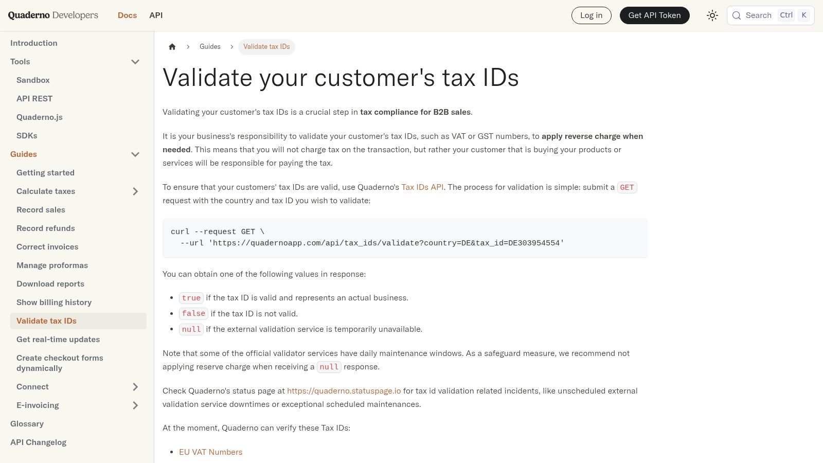 Quaderno Tax IDs API