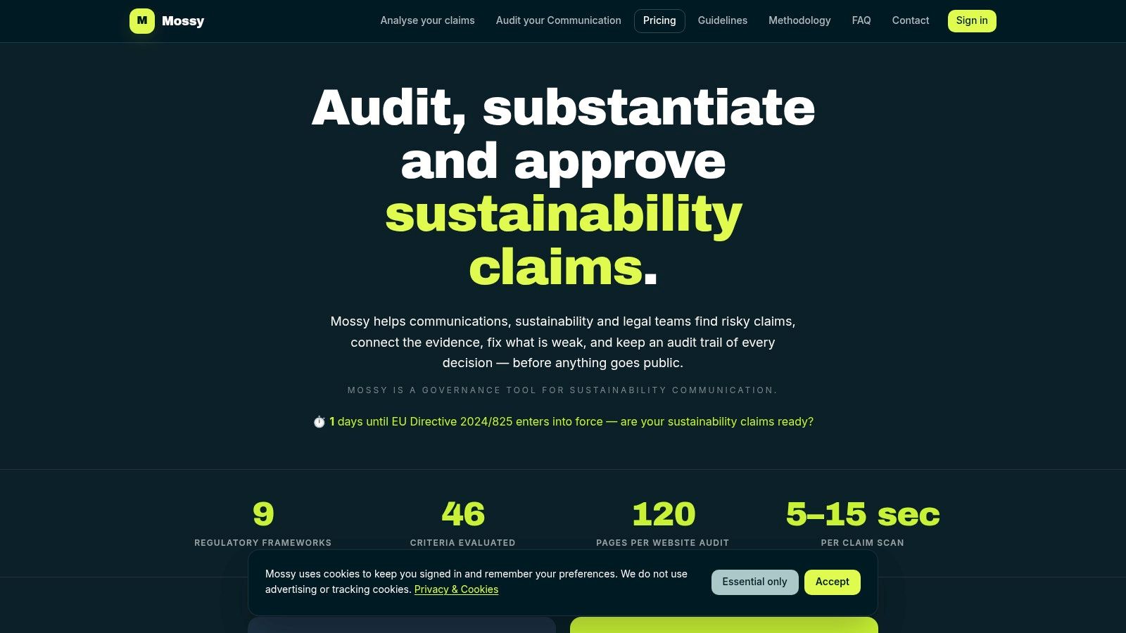Mossy Sustainability Communications Governance