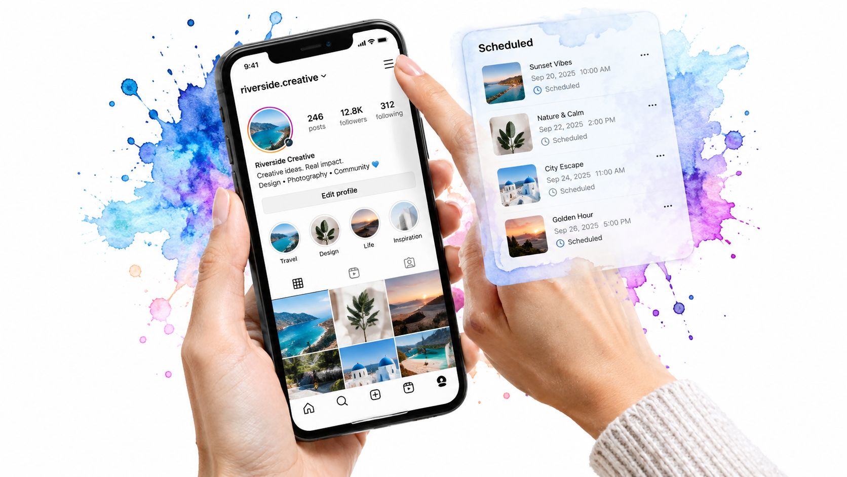 Screenshot from https://example.com/screenshots/instagram-scheduled-content-menu.png