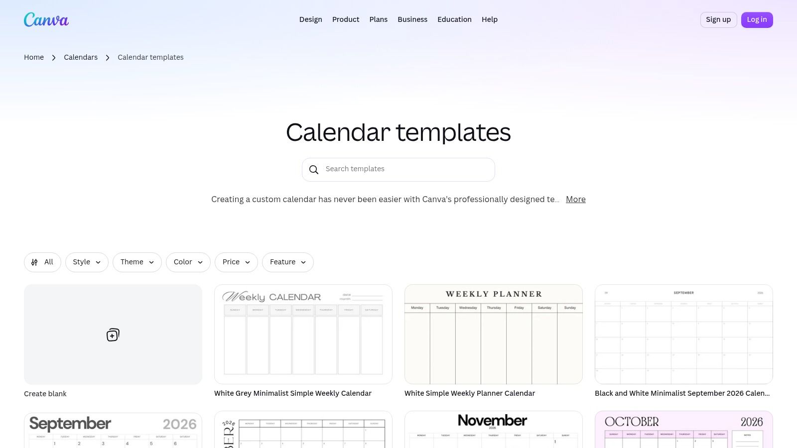 Canva presentation templates 'Social Media Content Calendar 2026'