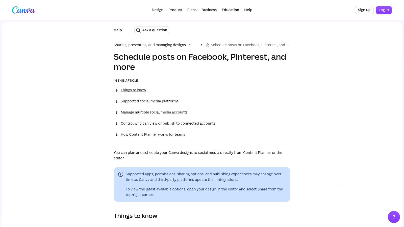 Canva Content Planner