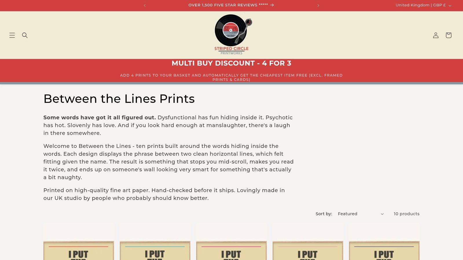 Collections and Between the Lines Prints