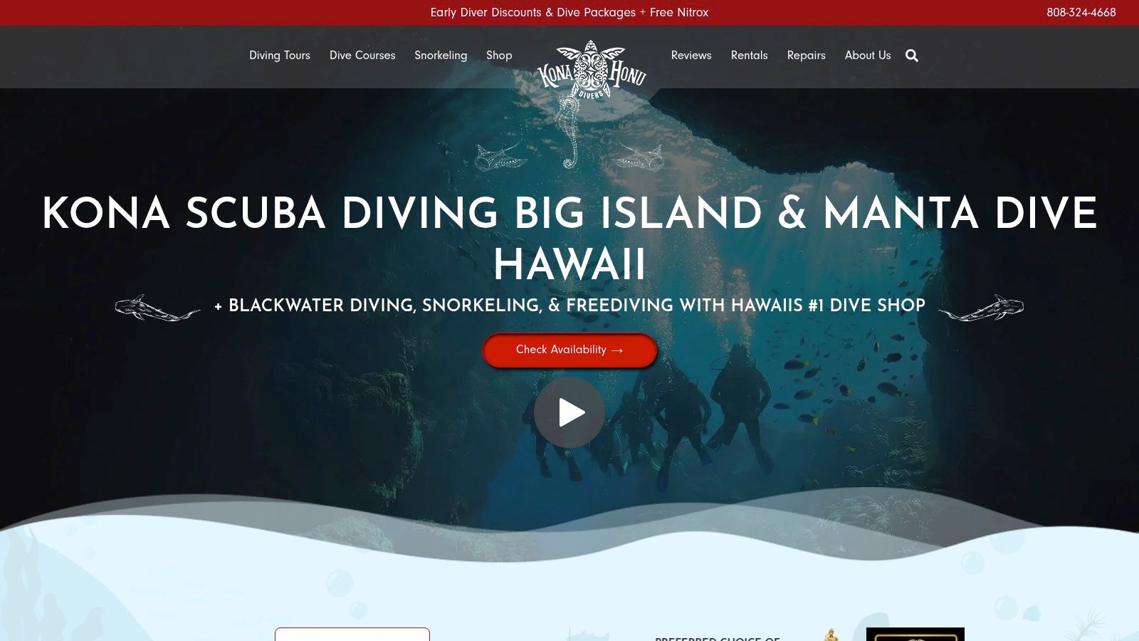 Screenshot from https://konahonudivers.com