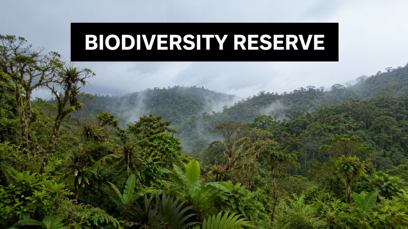A breathtaking view of the lush, misty cloud forest at Mashpi Lodge in the Ecuadorian Andes.