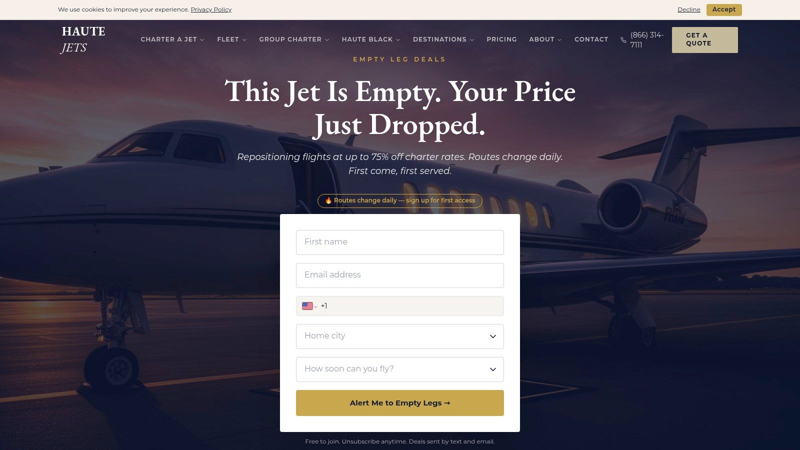 Empty Legs | Haute Jets