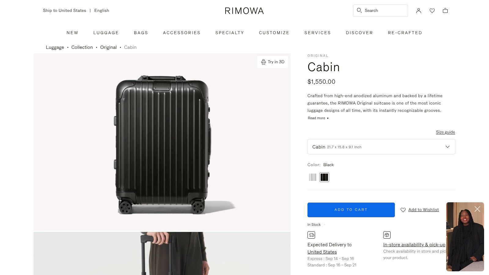 RIMOWA Original Cabin Aluminum Carry-On