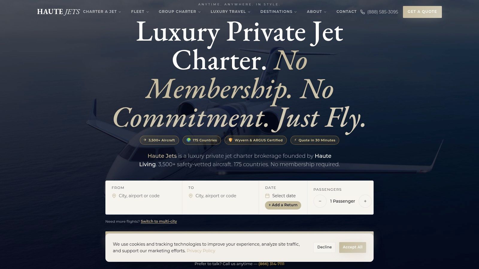 Screenshot from https://www.hautejets.com