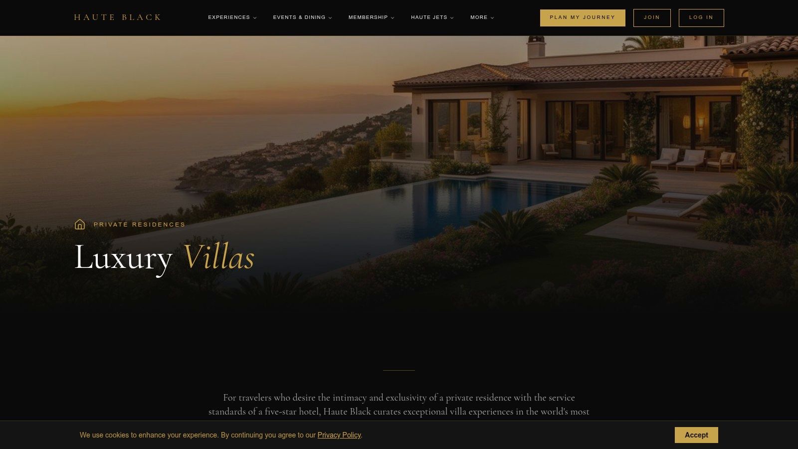 Private Villa Rentals | HauteBlack