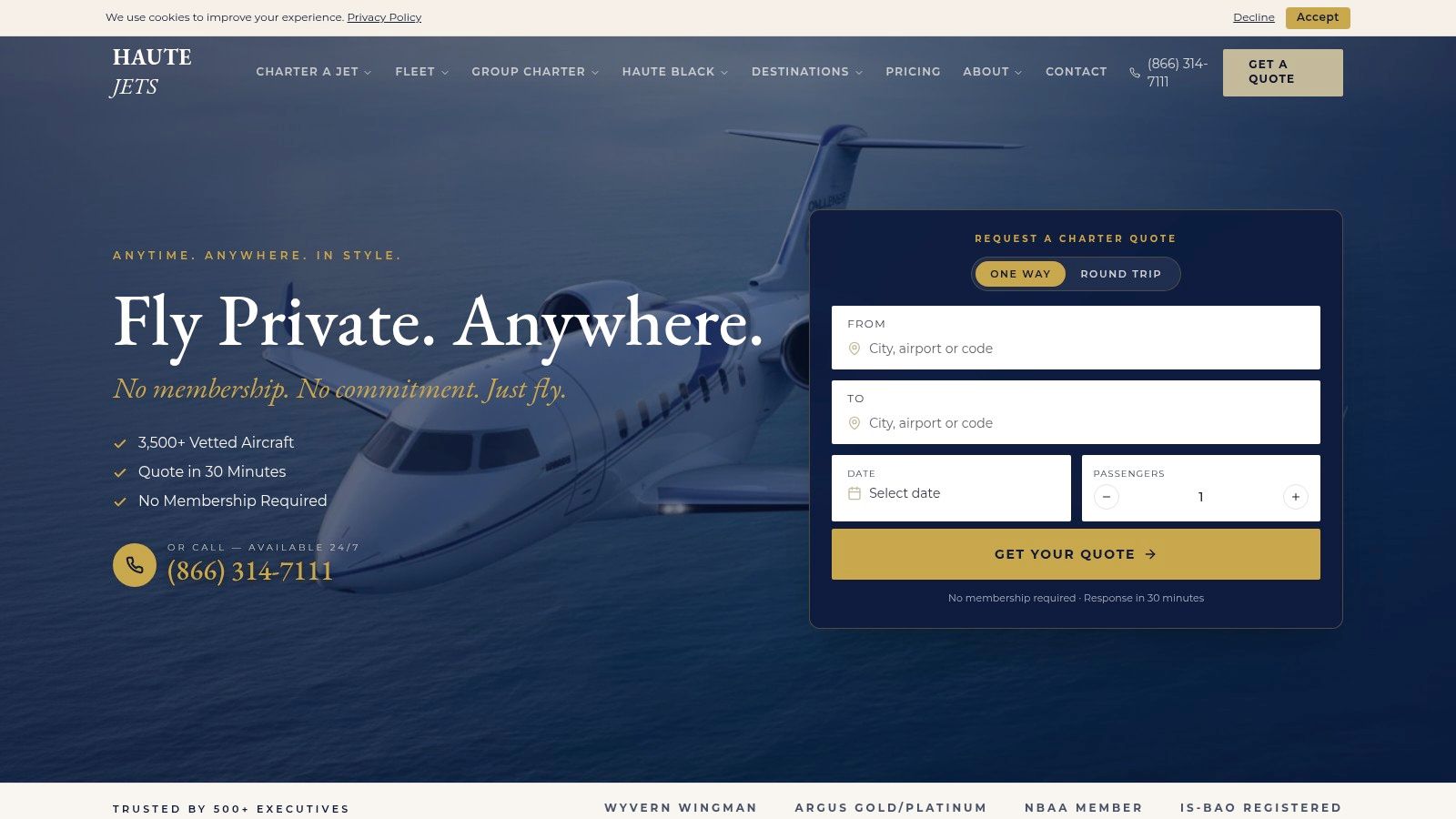 Screenshot from https://www.hautejets.com