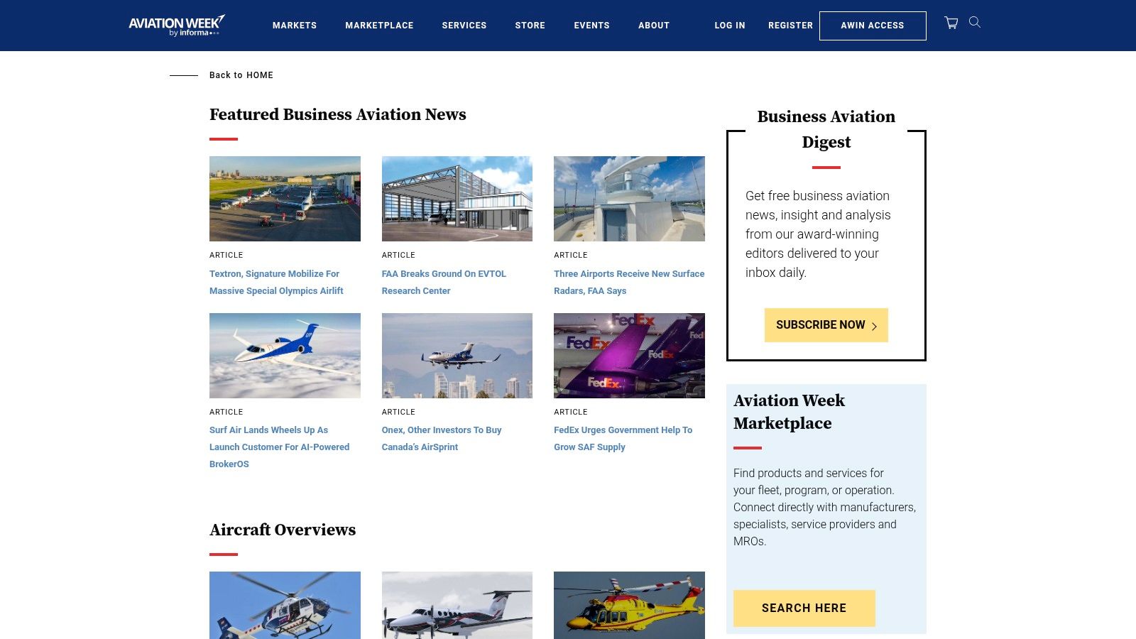 Aviation Week, Business Aviation