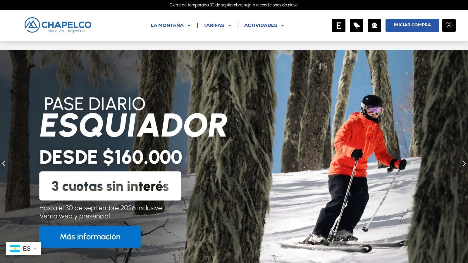 Skiing at Cerro Chapelco