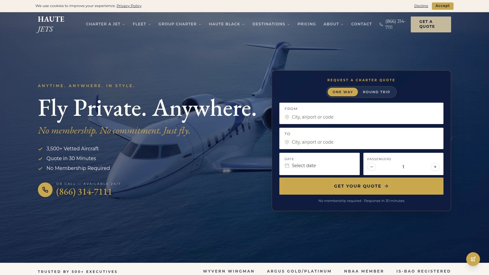 Screenshot from https://www.hautejets.com