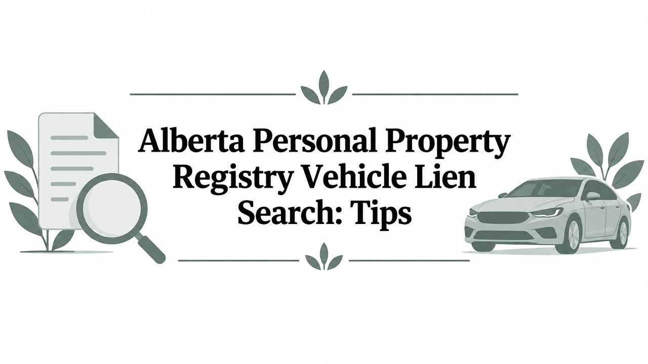 Alberta Personal Property Registry Vehicle Lien Search: Tips