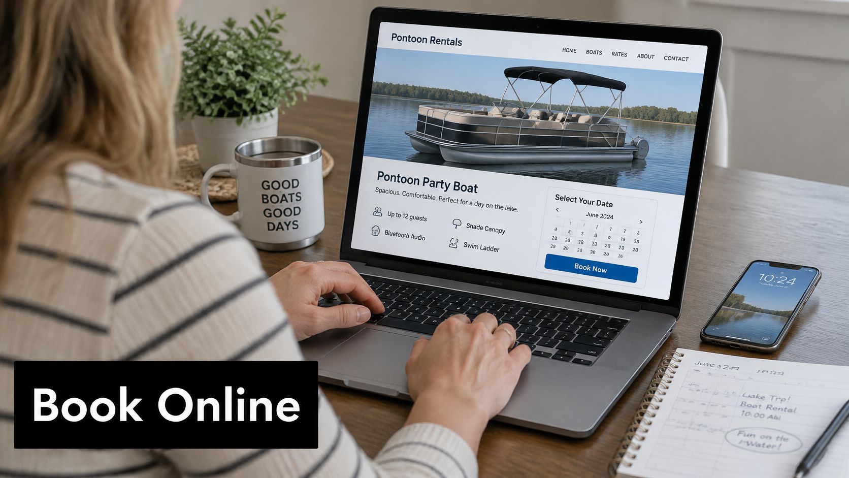 Screenshot from https://laketravisyachtrentals.com
