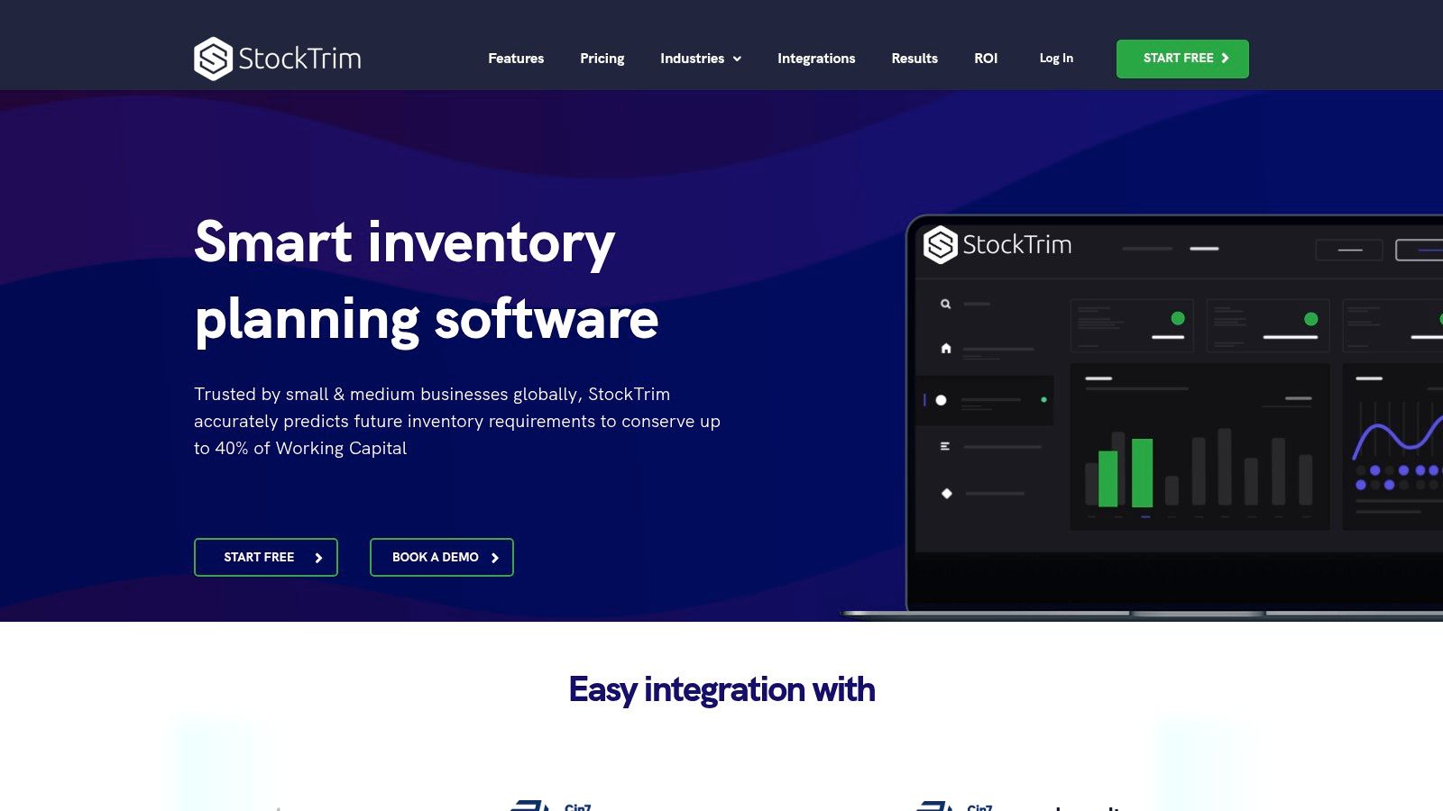 StockTrim inventory forecasting dashboard