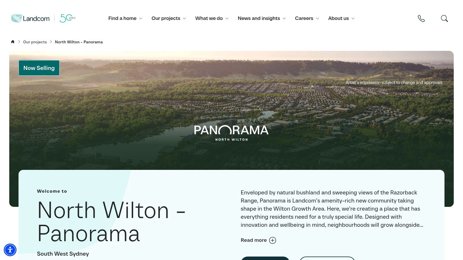 Landcom “Panorama” at North Wilton