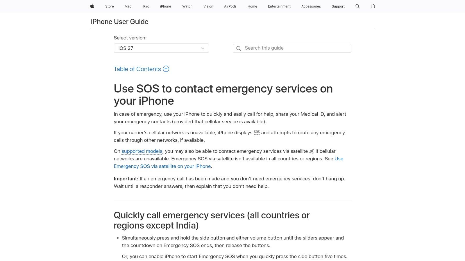 Apple Emergency SOS Live Video