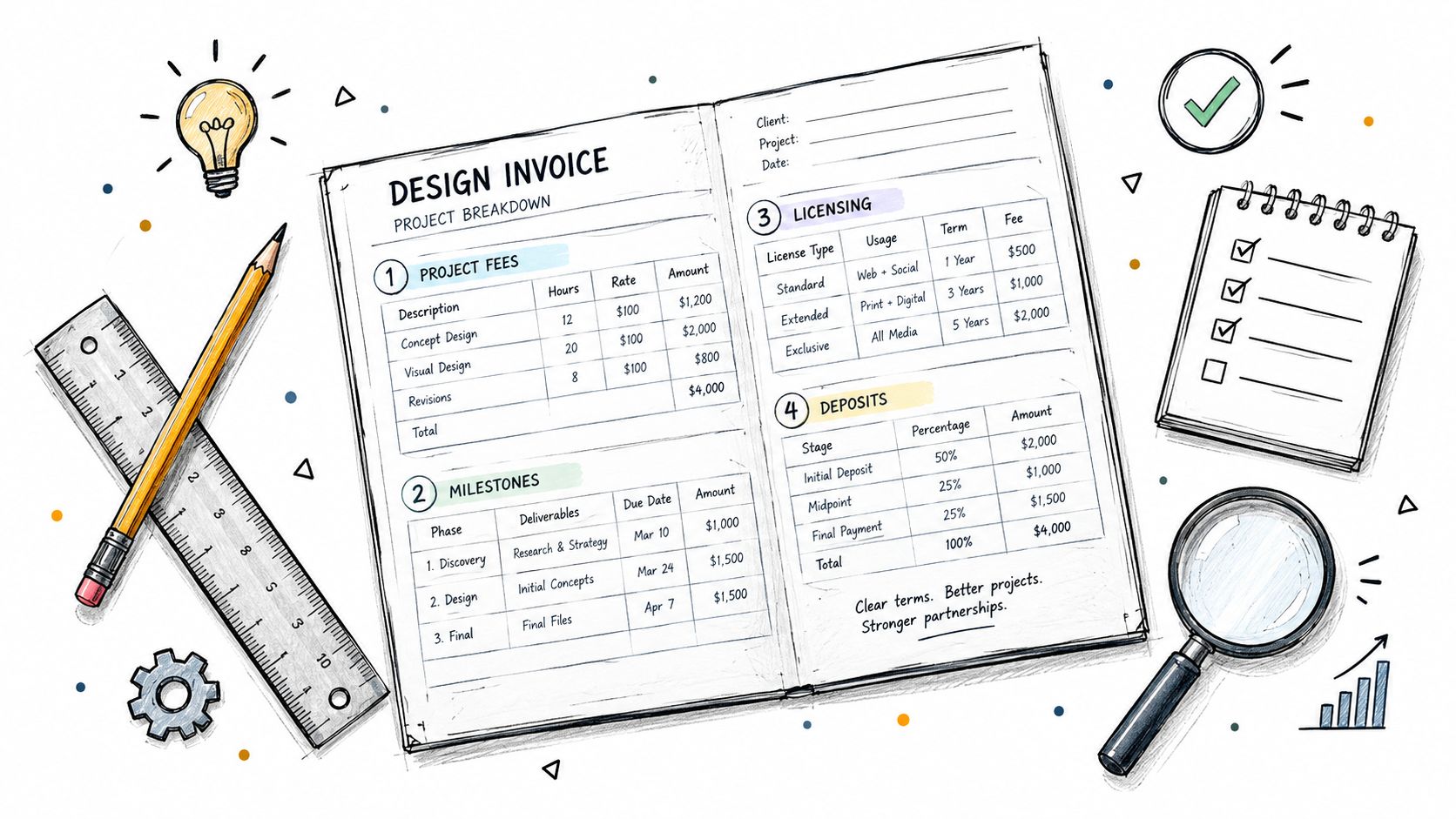 6 Invoice for Design Templates: Examples for Real Projects