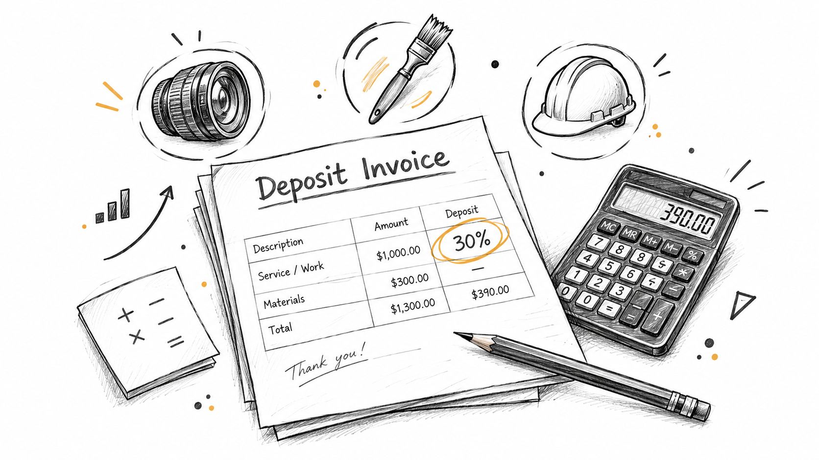 Deposit Invoice Example for Service Businesses