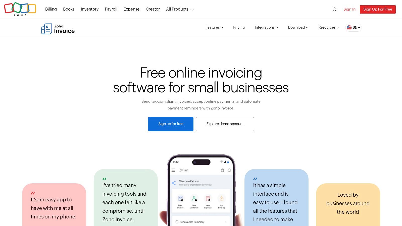 Zoho Invoice