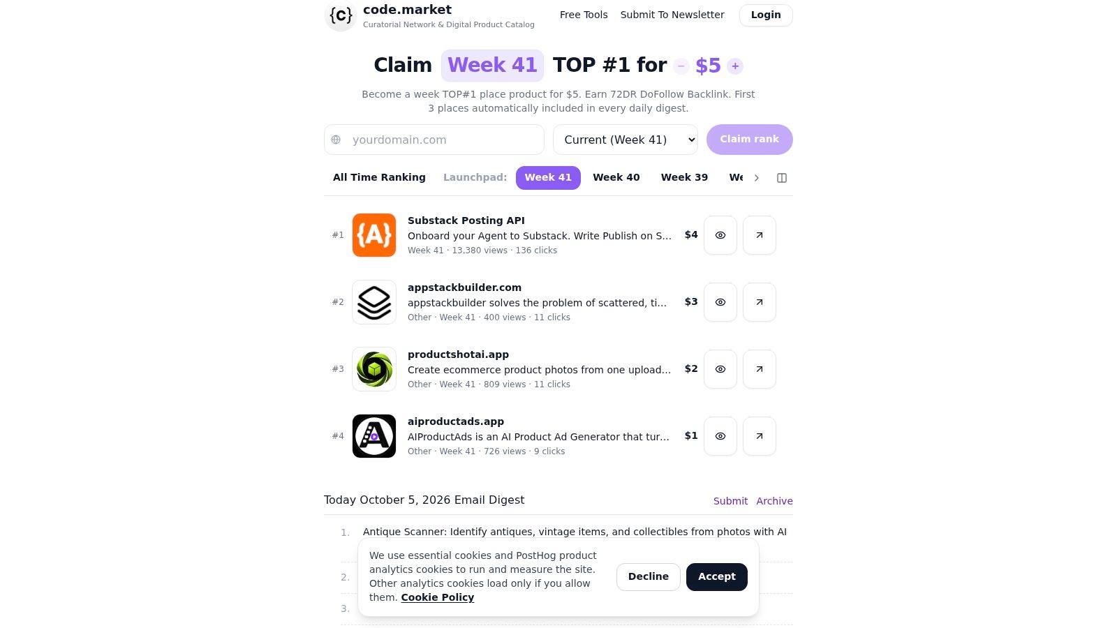 Screenshot from https://code.market