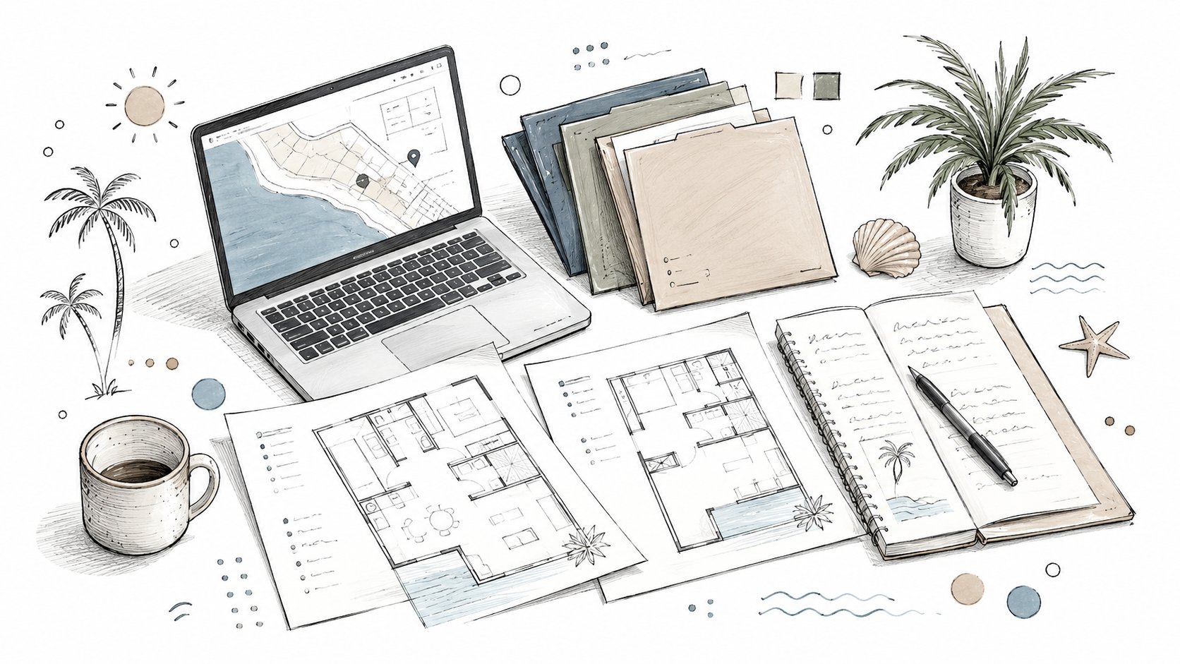 Coastal condo comparison and floor-plan workspace