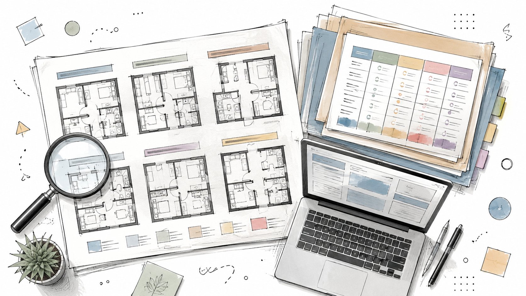 Unit layout and offer comparison workspace