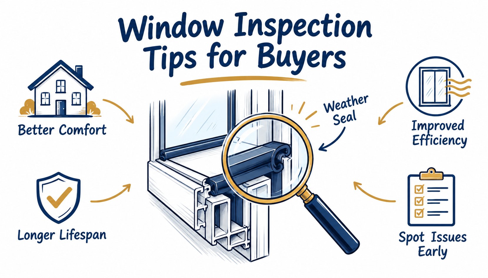 Window-frame weather seal examined through a magnifying glass.