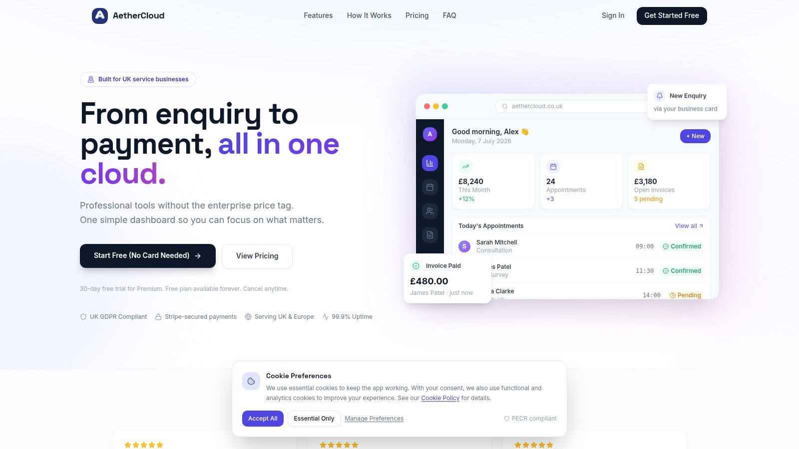 Screenshot from https://aethercloud.co.uk