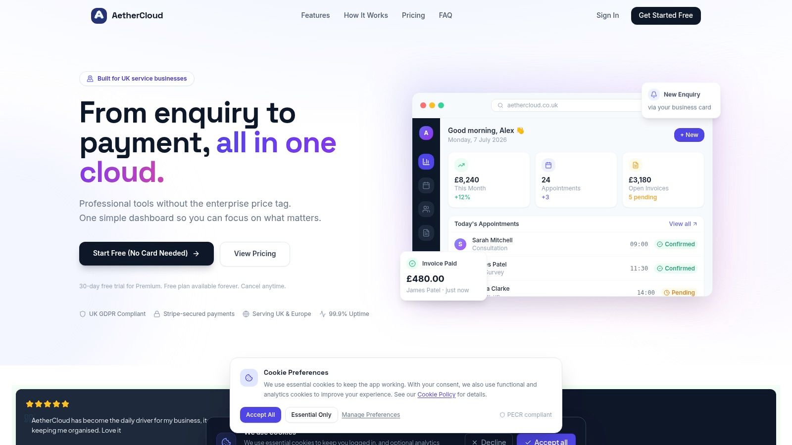 Screenshot from https://aethercloud.co.uk