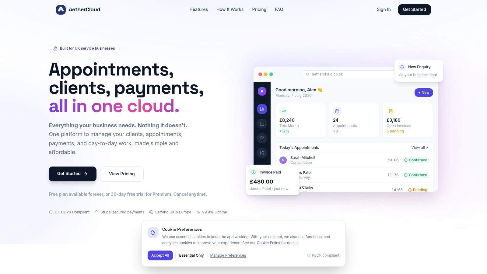 Screenshot from https://aethercloud.co.uk