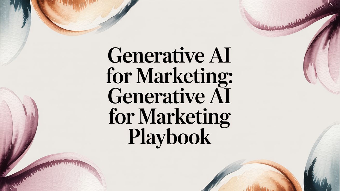 Generative AI for Marketing: generative ai for marketing playbook