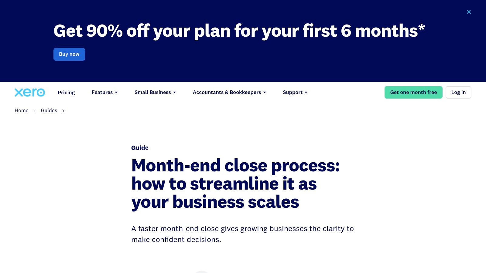 Xero guide Month-end close process