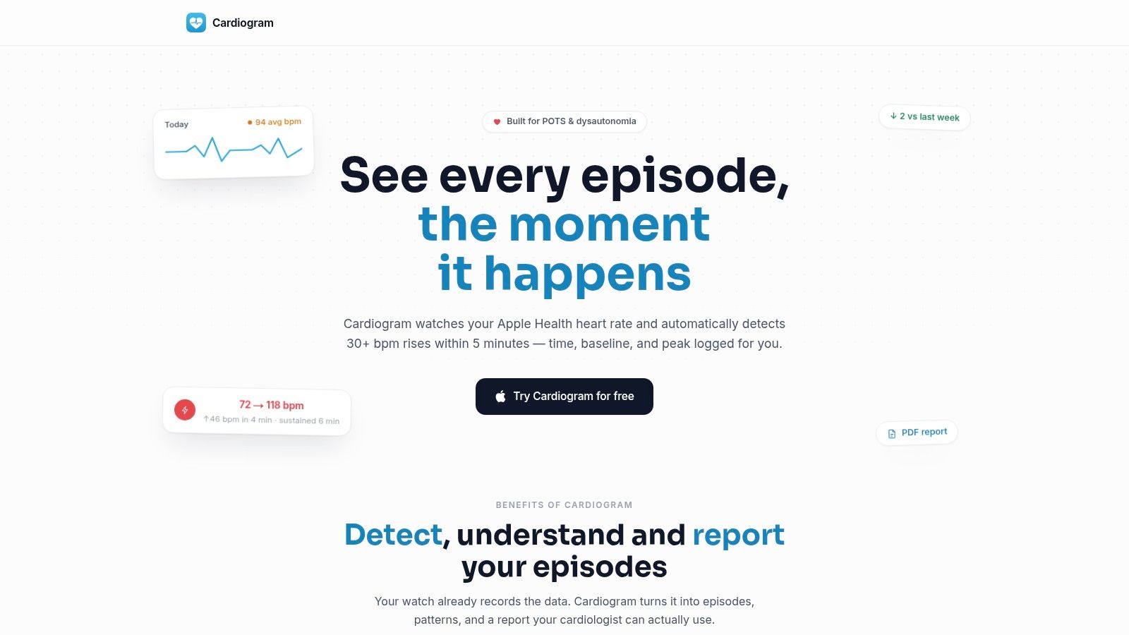 Screenshot from https://cardiogram.pro