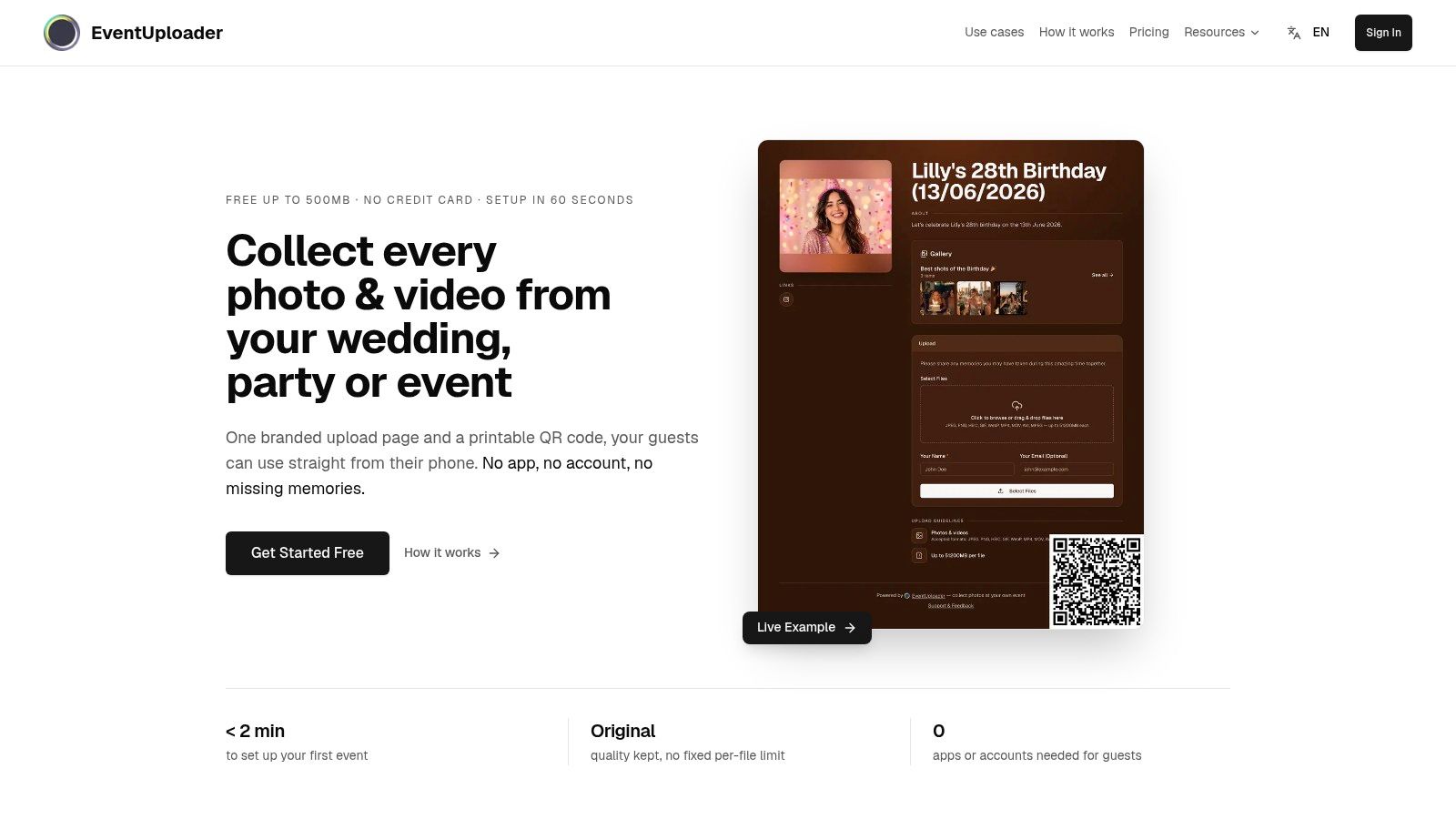 Screenshot from https://www.event-uploader.com