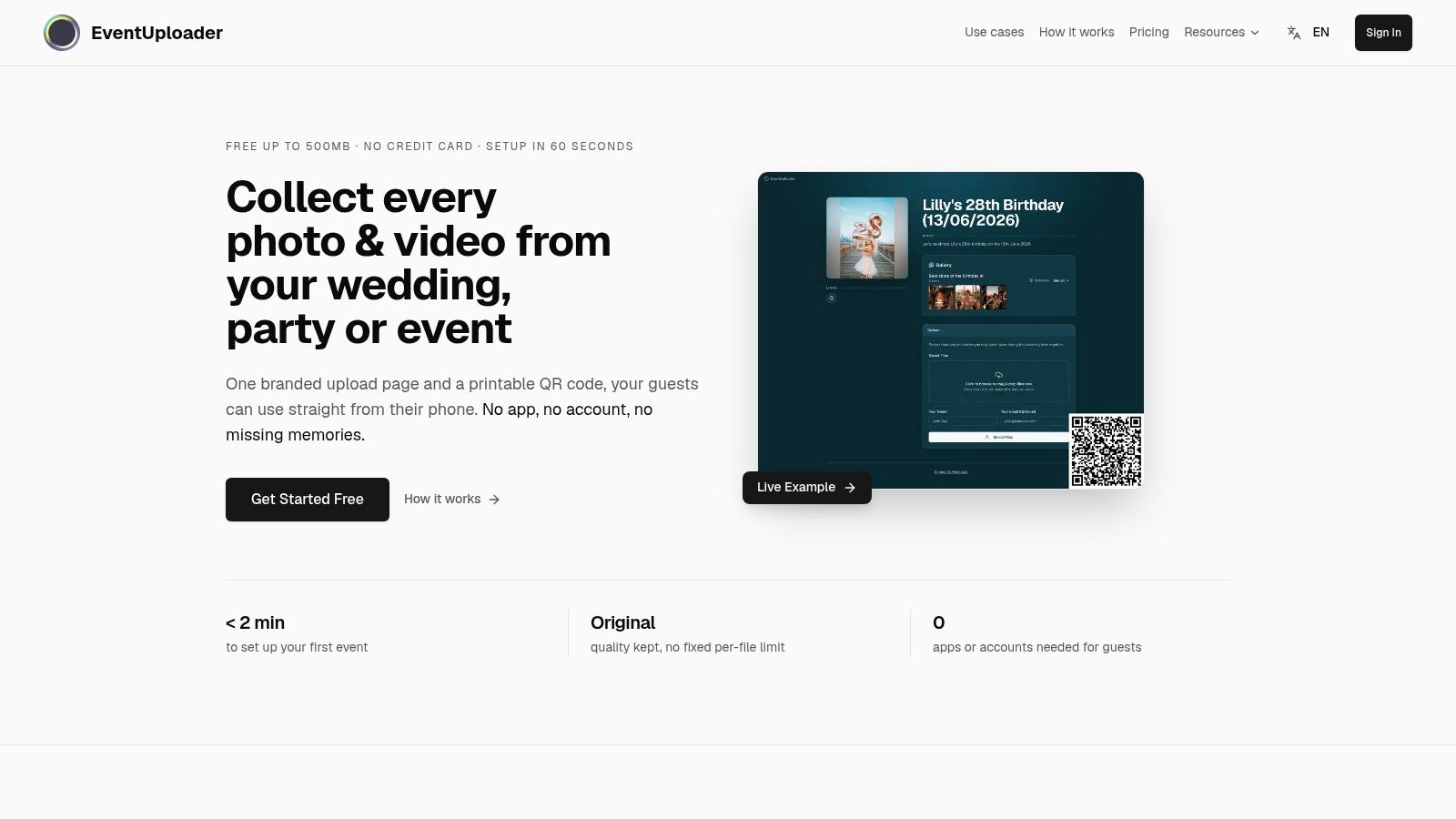 Screenshot from https://www.event-uploader.com