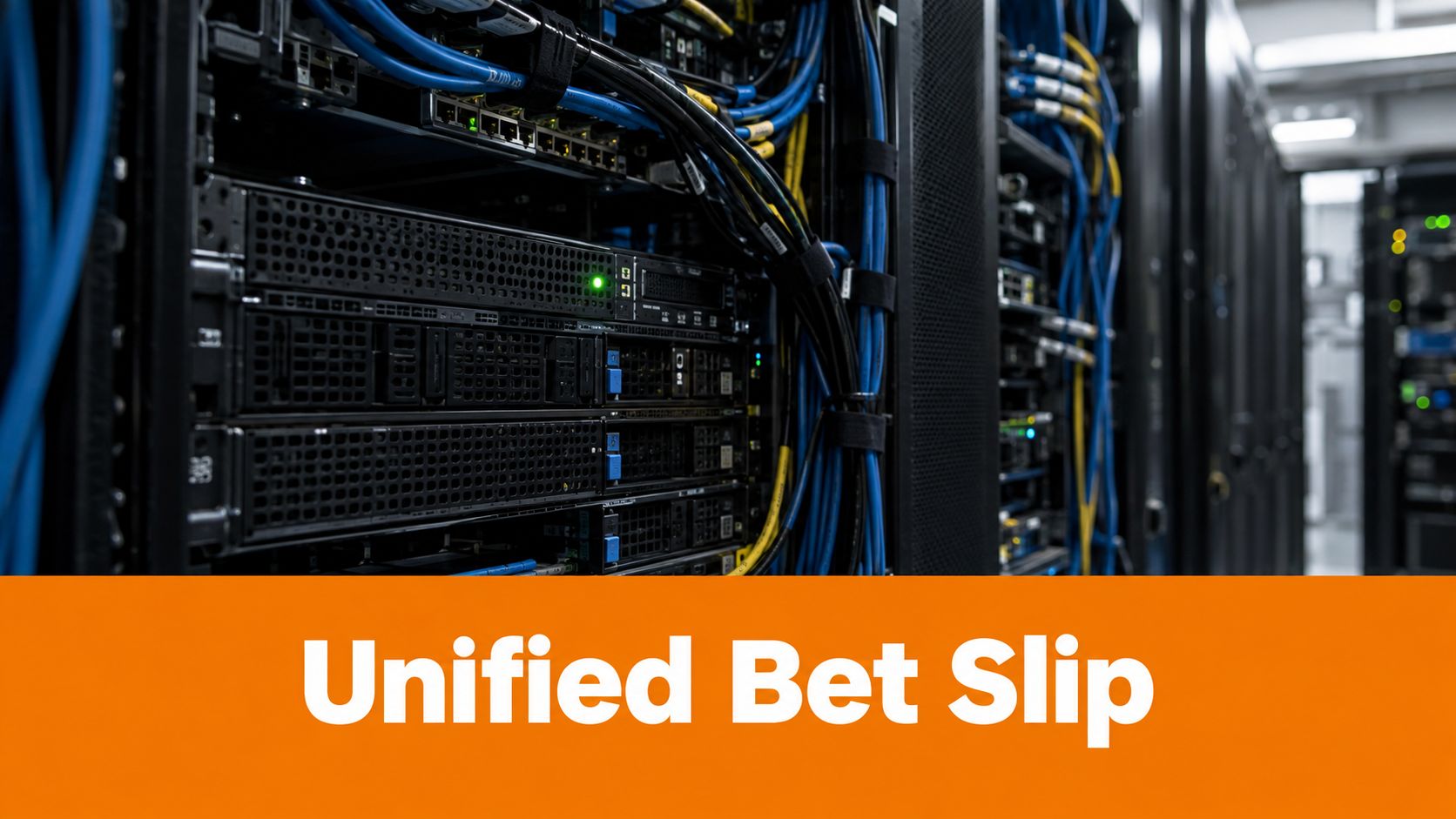 A close-up of a server rack inside a data center, highlighting complex cable management and connectivity.