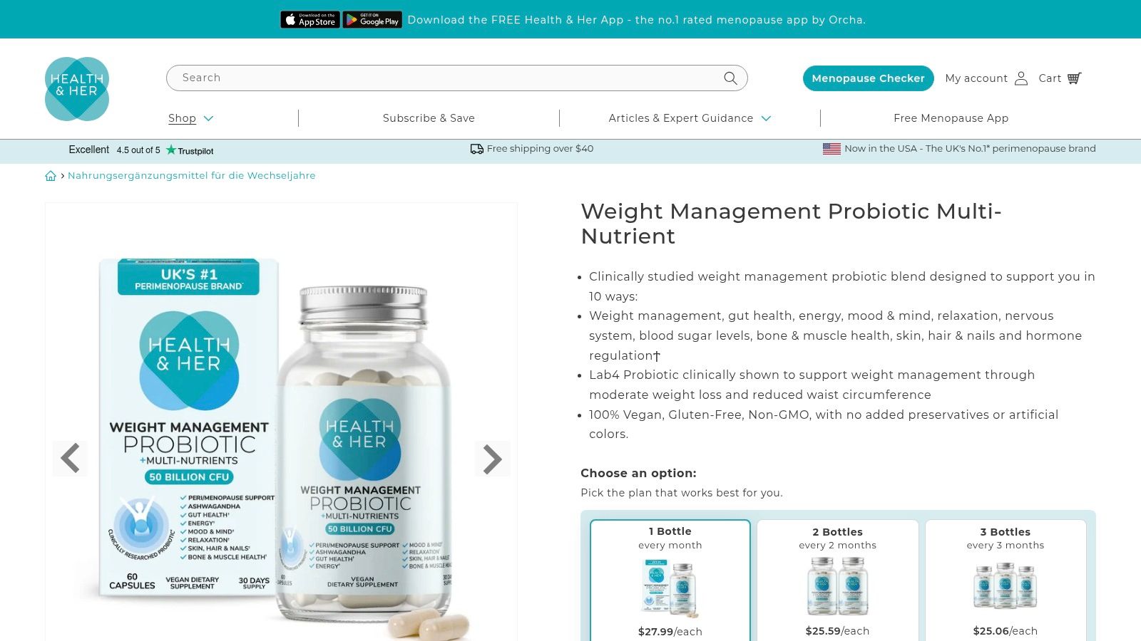 Health & Her Weight Management Probiotic Multi-Nutrient